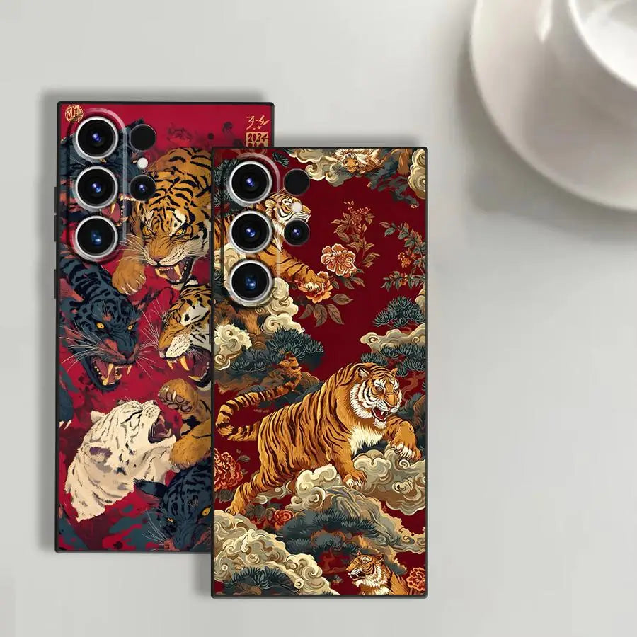 Case for Samsung Galaxy S26 Ultra S20 Ultra S10 S9 S21 FE S23 S25 Plus Note 20 8 9 10 S24 Funda Phone Cover Fantasy Tiger