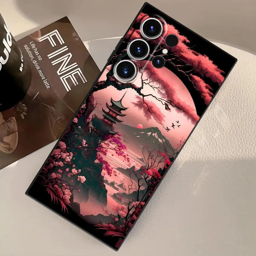 Case for Samsung Galaxy S26 Ultra S25 Plus S10 S9 S24 Note 20 8 9 10 S23 S21 FE S20 Ultra Funda Phone Cover Japanese Aesthetic