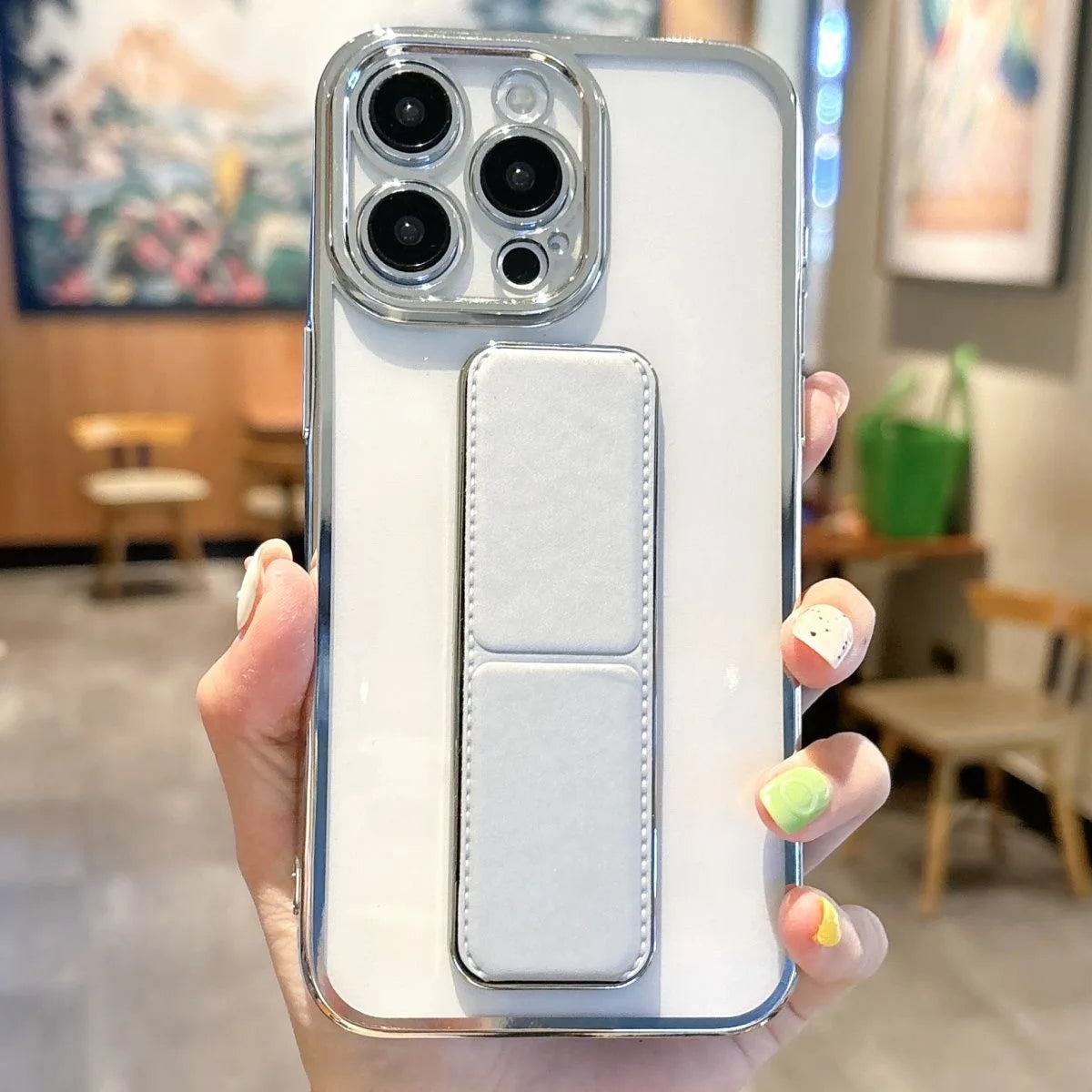 For iPhone 16 15 14 13 Pro Max Case Wrist Strap Magnetic Stand Kickstand Silicone Soft Protective Case for iPhone 17 Air Support
