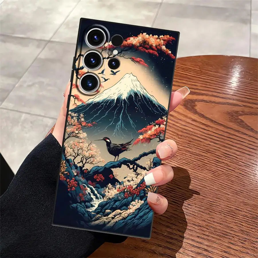 Case for Samsung Galaxy S26 Ultra S25 Plus S10 S9 S24 Note 20 8 9 10 S23 S21 FE S20 Ultra Funda Phone Cover Japanese Aesthetic