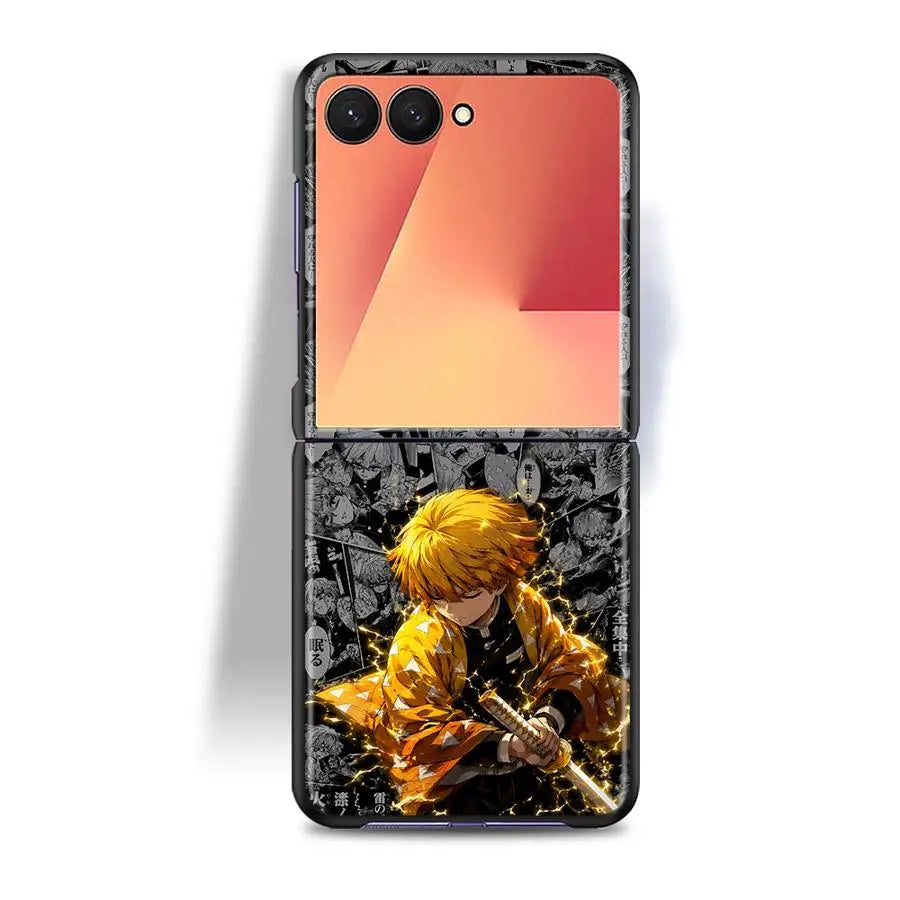 Case for Samsung Galaxy Z Flip8 ZFlip7 FE ZFlip4 ZFlip5 Z Flip 7 6 5 8 ZFlip3 ZFlip6 Phone Funda Anime D-Demons Slayers