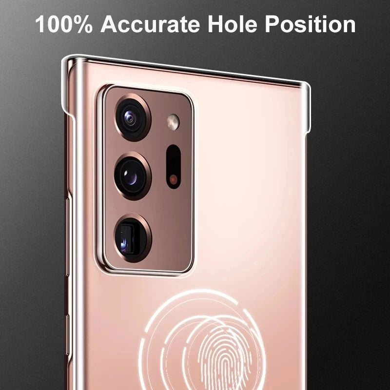 For Samsung Galaxy S22 S20 S21 S23 S24 FE S25 S26 Ultra S9 S10Plus Note 20 10 Plus 9 Borderless Transparent PC Hard Phone  Cover