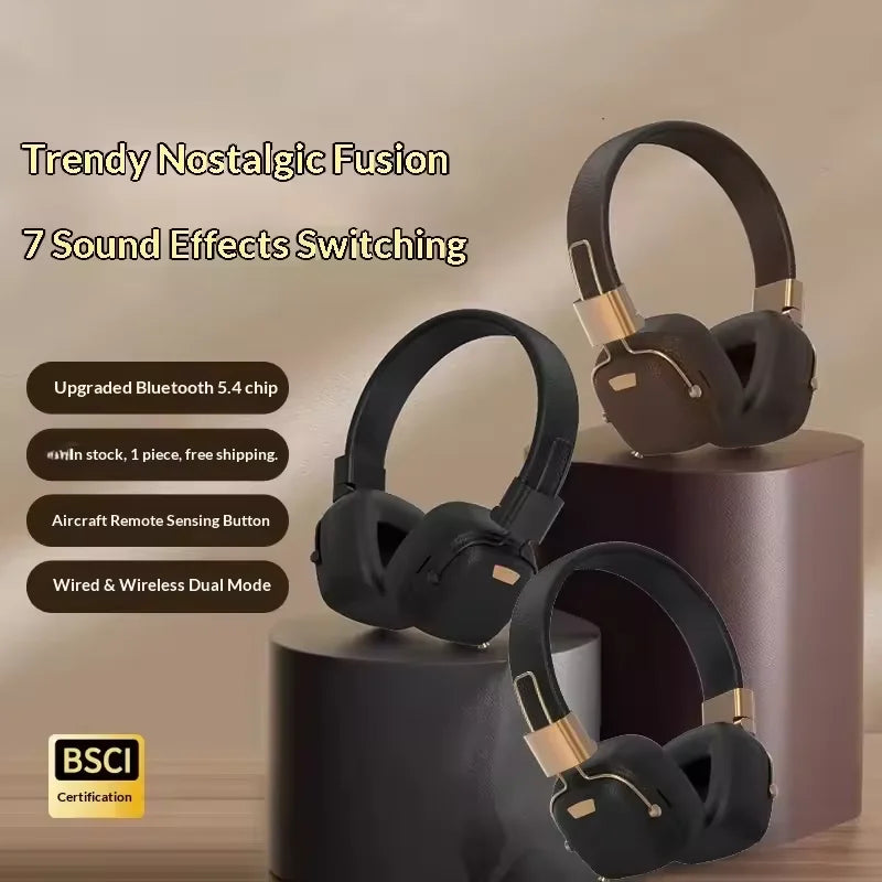 2026 NEW M11 Foldable Wireless Bluetooth Headsets Headset Gamer Choice Retro Over Ear Headphones DJ Stereo Sounds Bluetooth