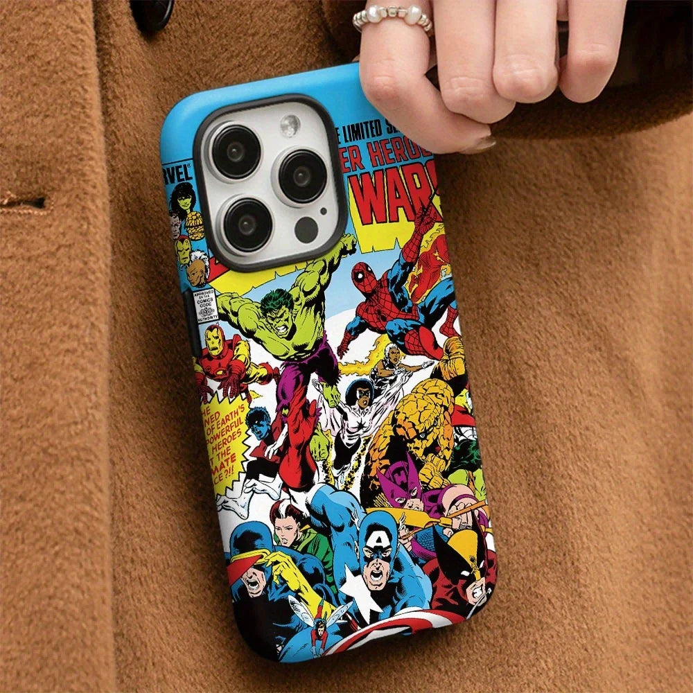 Cool Marvels Spiders Mans Phone Case for iPhone 16 15 14 13 12 11 X XS XR XSMAX 7 8 Pro Max Plus Luxury Double-layer Back Cover