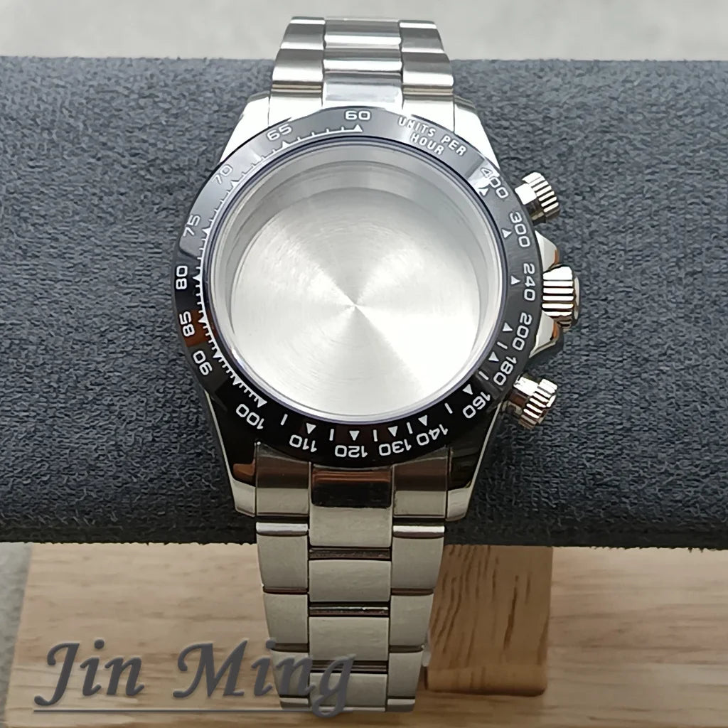 High Quality 40mm Suitable For VK63 VK63A Movement Sapphire Crystal Watch Accessories 904L Stainless Steel Waterproof WatchStrap