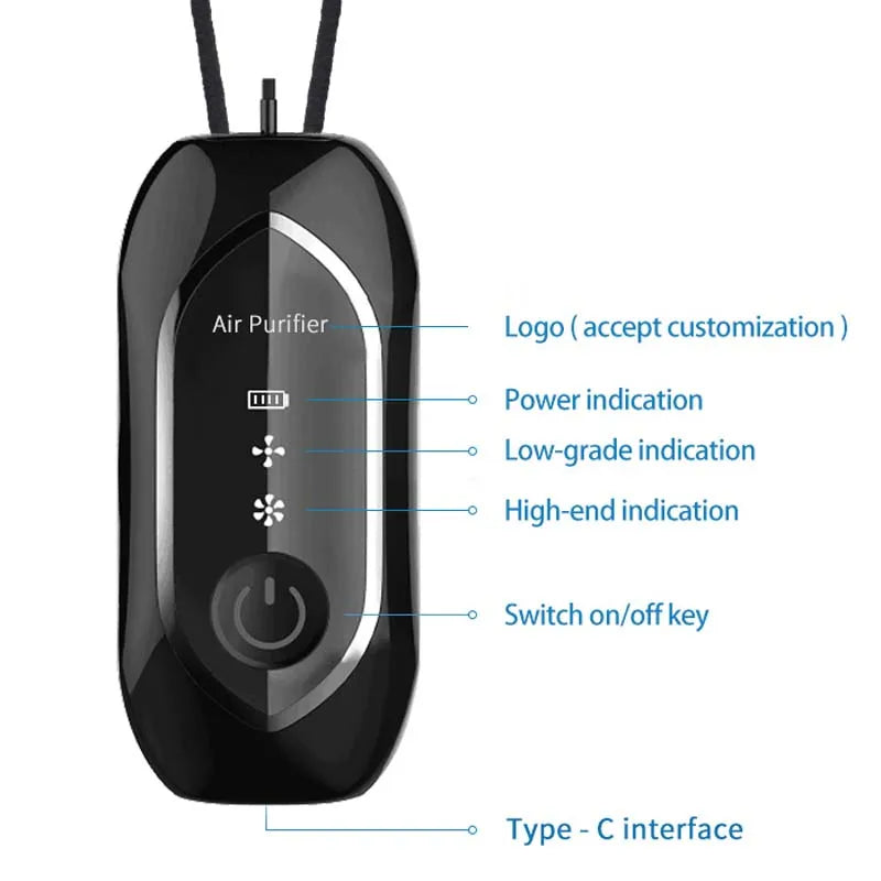 Manufacturer Wholesale Negative Mini Wearable Necklace Air Purifier Kids Necklace Portable Air Purifier