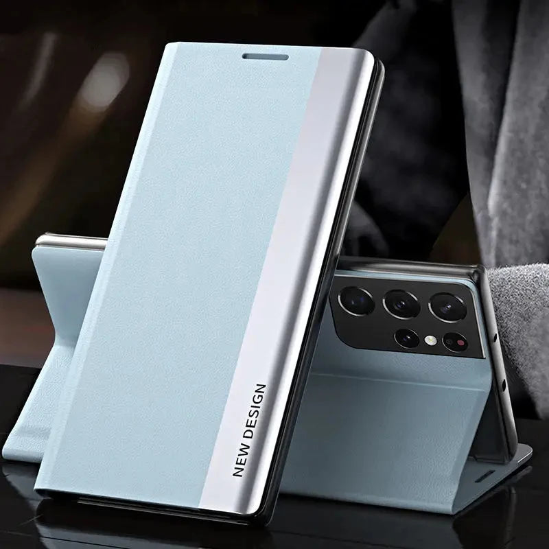 Luxury Leather Flip Case For Samsung Galaxy S26 S25 S24 S23 S22 S21 S20 Ultra Plus Edge S23 S21 S24 FE Note 20 Ultra Stand Cover
