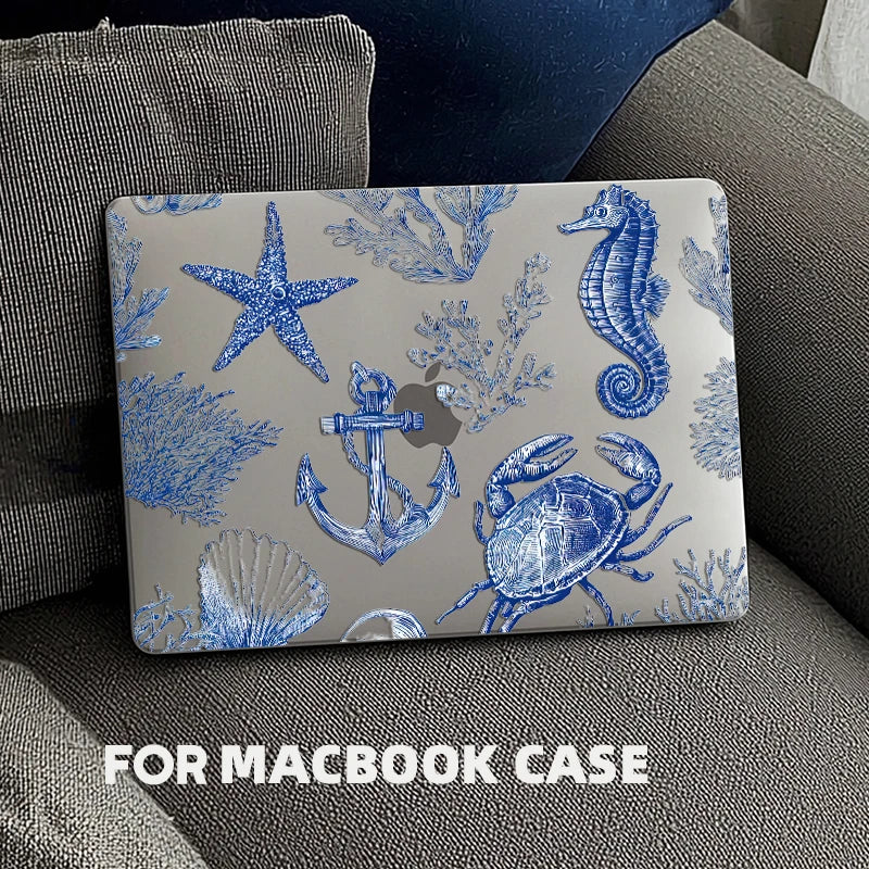 Marine Life Laptop Case For Macbook Air 13 2025 Case M2 M3 M4 Chip MEO A304 Cover for Air 15 M4 2025 A3241 M3 M2 15.3 Case