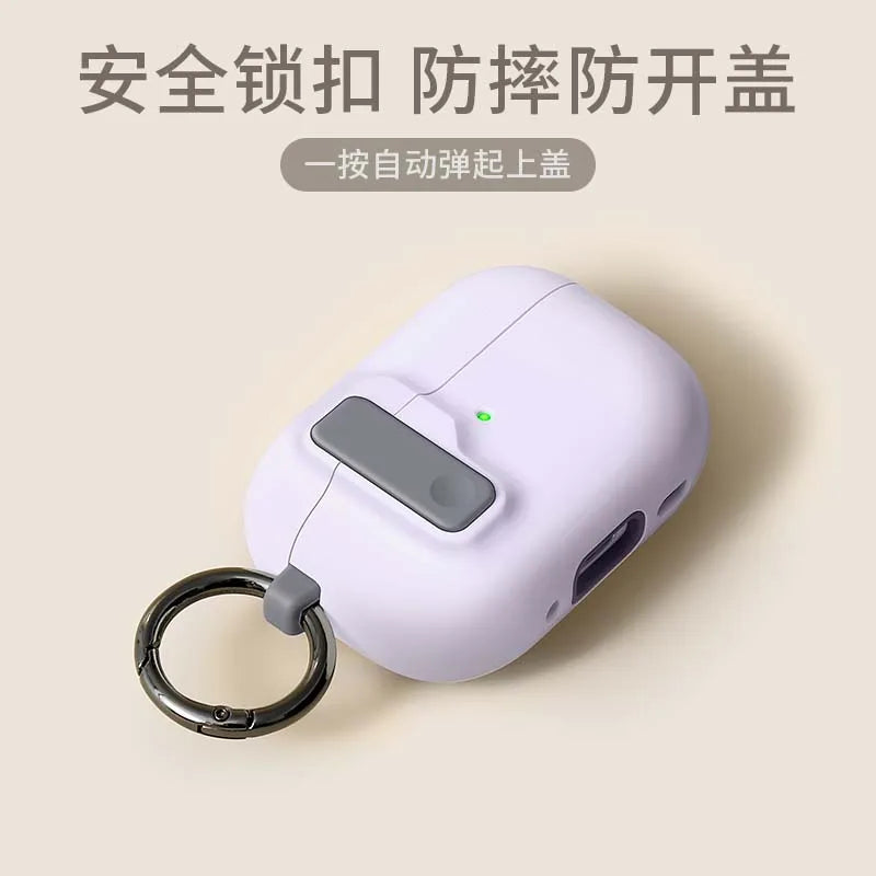 Protective Case For Airpods 4 Cover Luxury Earphone Cover Case For Apple Airpodspro 2 3 1/2 Air Pods Pro Shockproof With Hook﻿