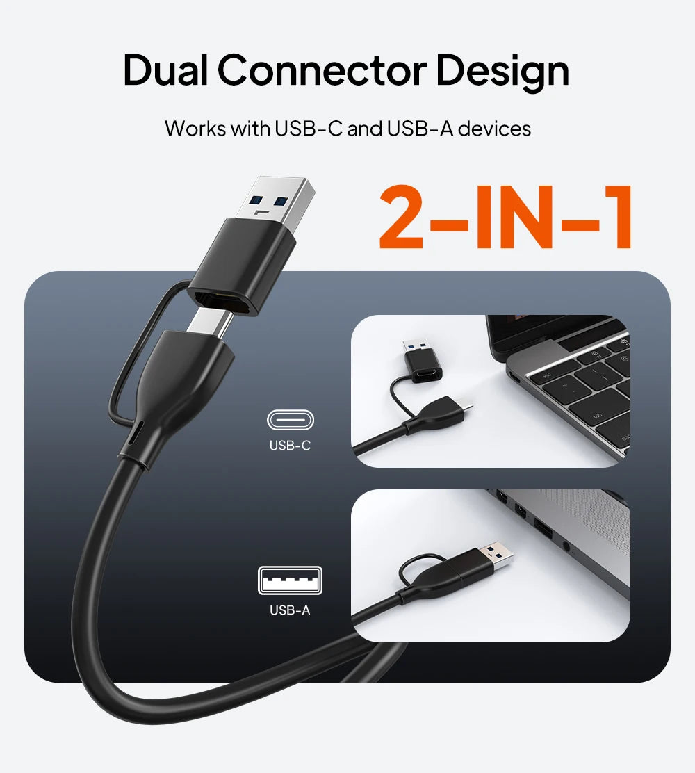 CABLETIME 7 IN 1 USB A Hub USB C HUB USB 3.0 5Gbps Fast Data Transfer Aluminum Durable Shell for Laptop Mac TV Hard Drive C HUB