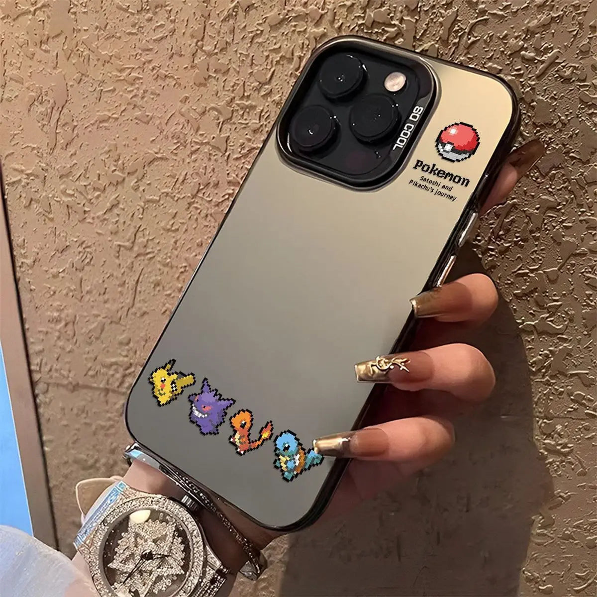 Cute Pixel Style P-Pokemon Pattern Phone Case For iPhone 17 16 15 14 13 12 11ProMax XR XS MAX 78PLUS MINI Y2K Luxury Matte Cover