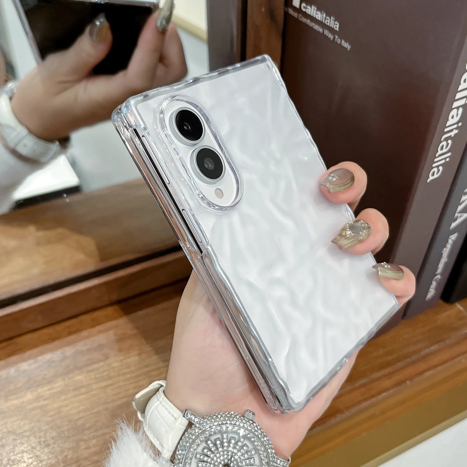 for Samsung Z Fold 8 Ultra Water Ripple Transparent Ultra Slim Case For Samsung Galaxy Z Fold 8 Ultra fold 6 7 Soft Bumper Cover