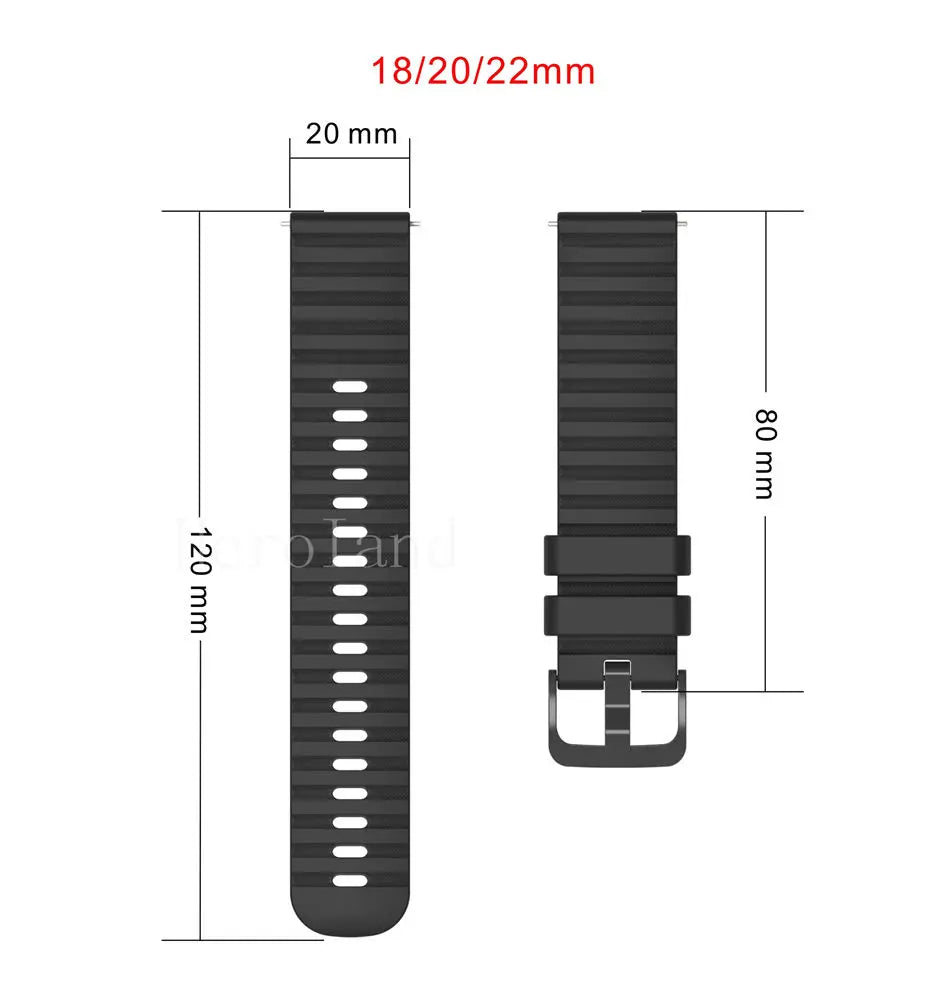 Premium Silicone Watchband WatchStrap Silicone Bracelet Quick Release Rubber Strap WristBand 18mm 20mm 22mm Width Replacement