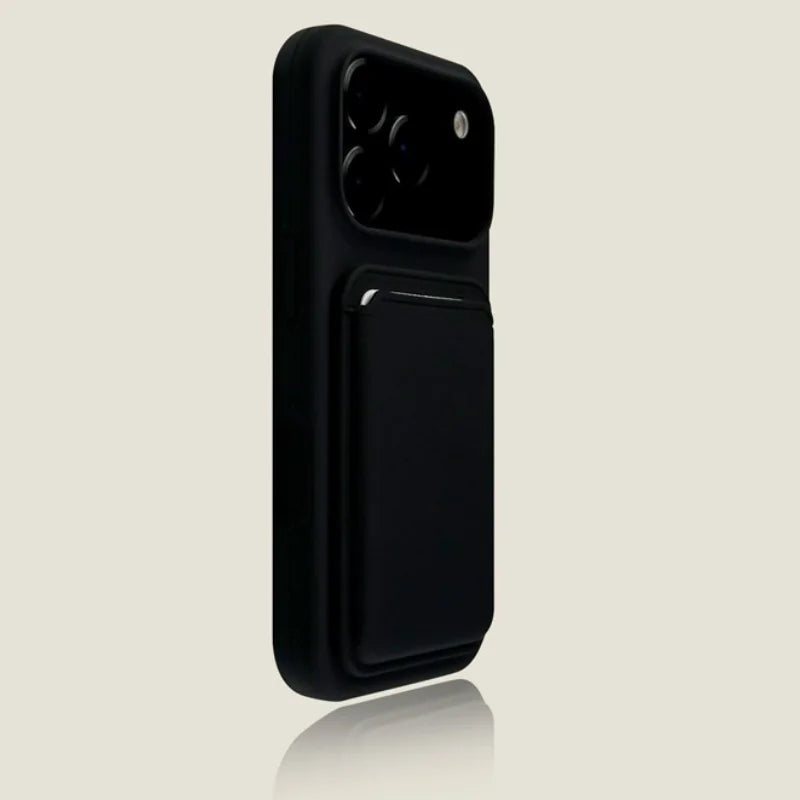 Luxury Magnetic Liquid Silicone Card Bag Phone Case For iPhone 12 13 14 15 16 17 Pro Max Plus Air For Magsafe Bumper Cover
