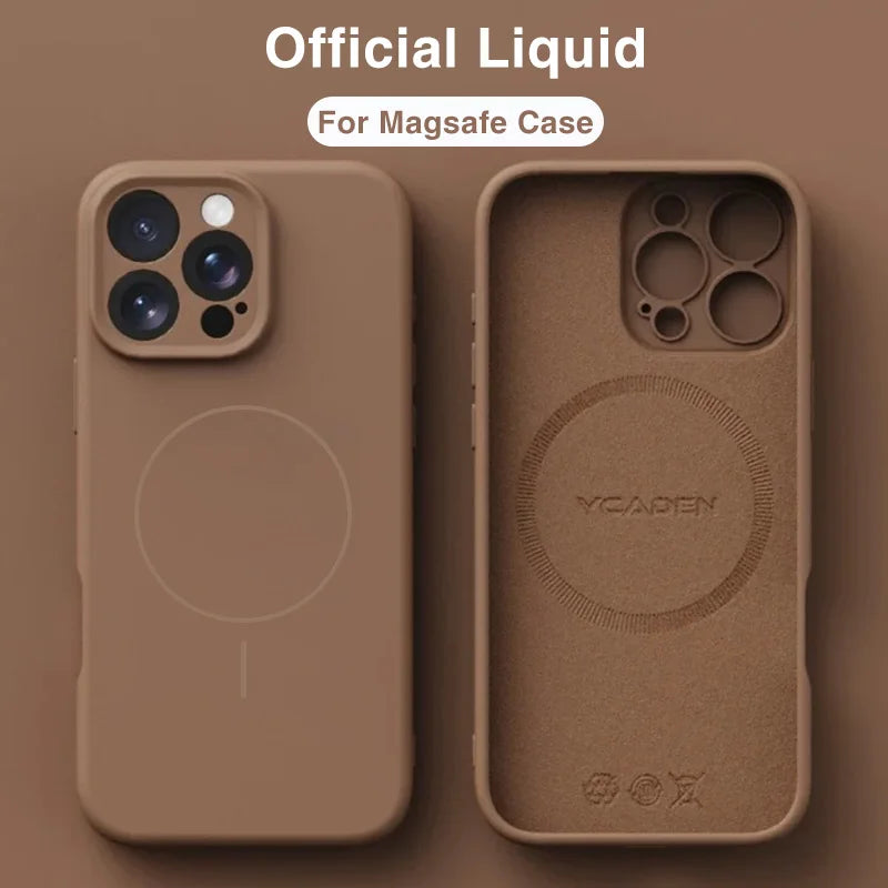 Magnetic Luxury Wireless Charge For Magsafe Phone Cases for iPhone 16 Plus 15 14 13 Pro Max Original Liquid Soft Silicone Cover