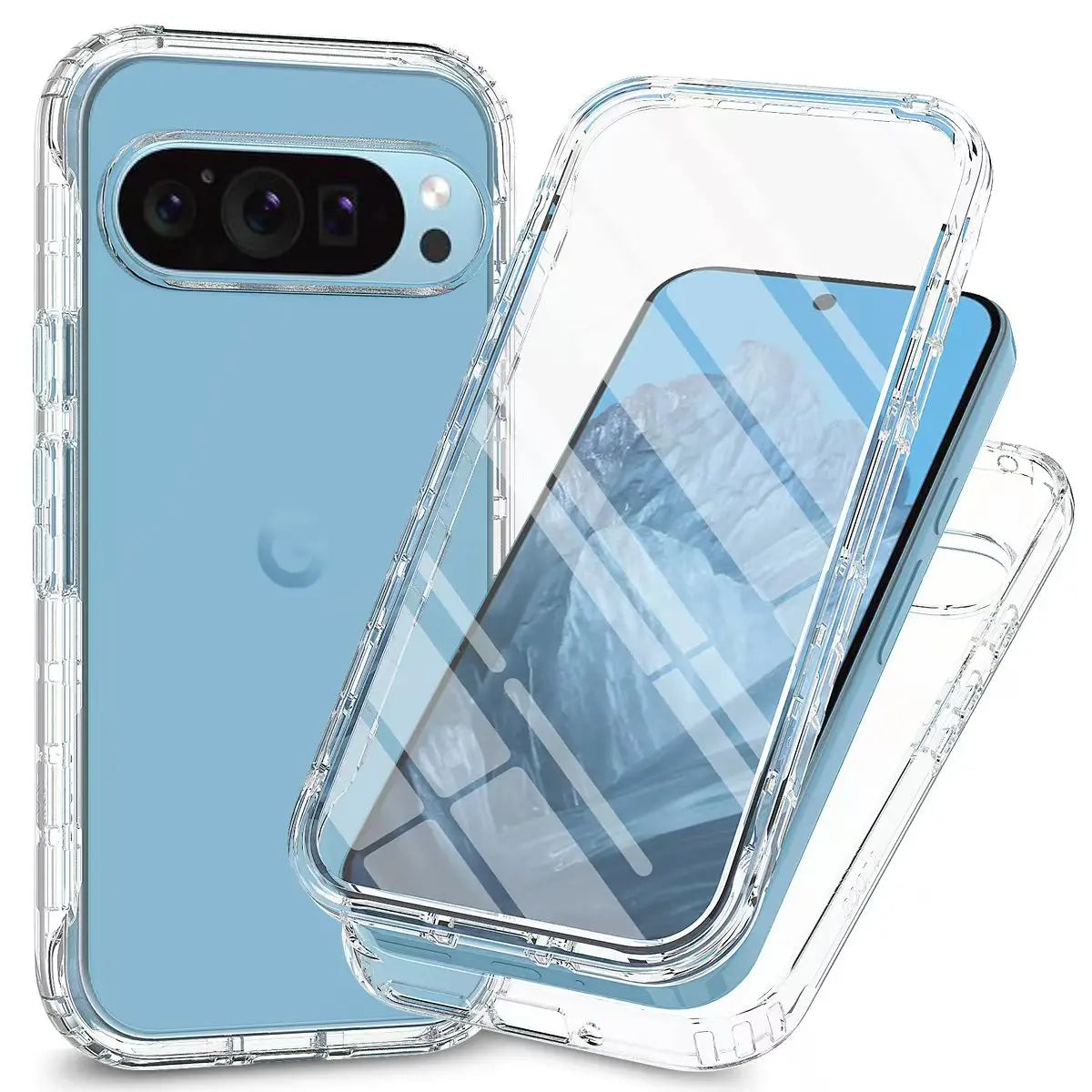 Luxury Clear Screen 360° Full Body Phone Case for Google Pixel 10 9 Pro XL Shockproof Soft Film Front Frame Hard Protection Cell