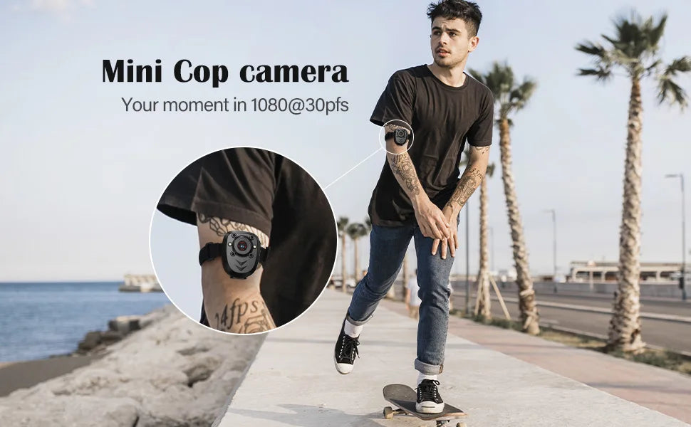 POVCAN Mini Body Camera Video Recorder Built-in Memory Card  Night Vision IR & Loop Record HD 1080P 4-6 HR Battery Life Wear