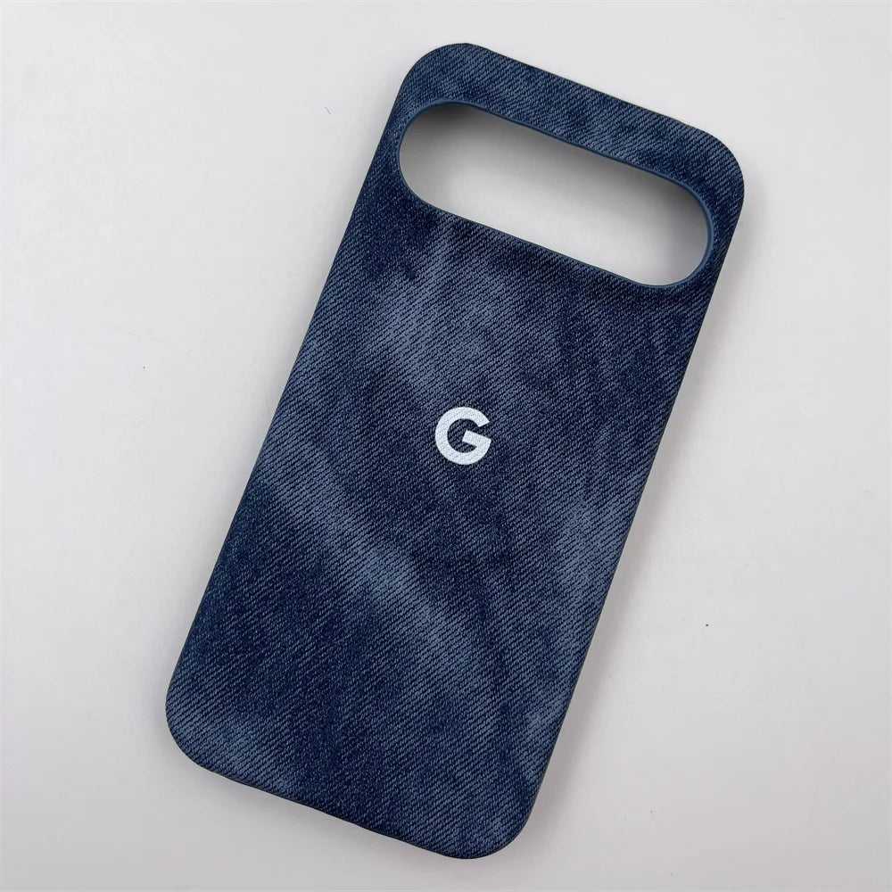 Fashion Denim Magnetic Wireless Charge Case For Google Pixel 10 9 Pro XL 7 8 9 10 Pro 7A 8A Simple Shockproof Protective Cover