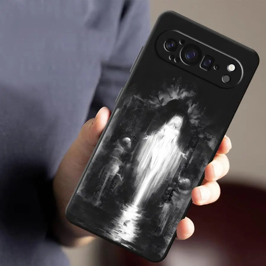 Funda Phone Cover Case for Google Pixel 10A 7a 9a 6 7 8 Pro 8a 6a 10 9 Pro XL Sword & White Hair Witch