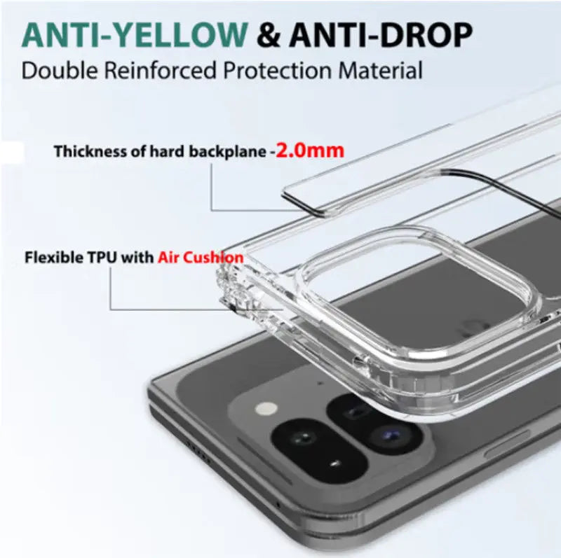 for Magsafe Case for Google Pixel 10 Pro Fold Transparent Acrylic Shockproof Wireless Charging Hard Cover for Pixel 10 9Pro Fold