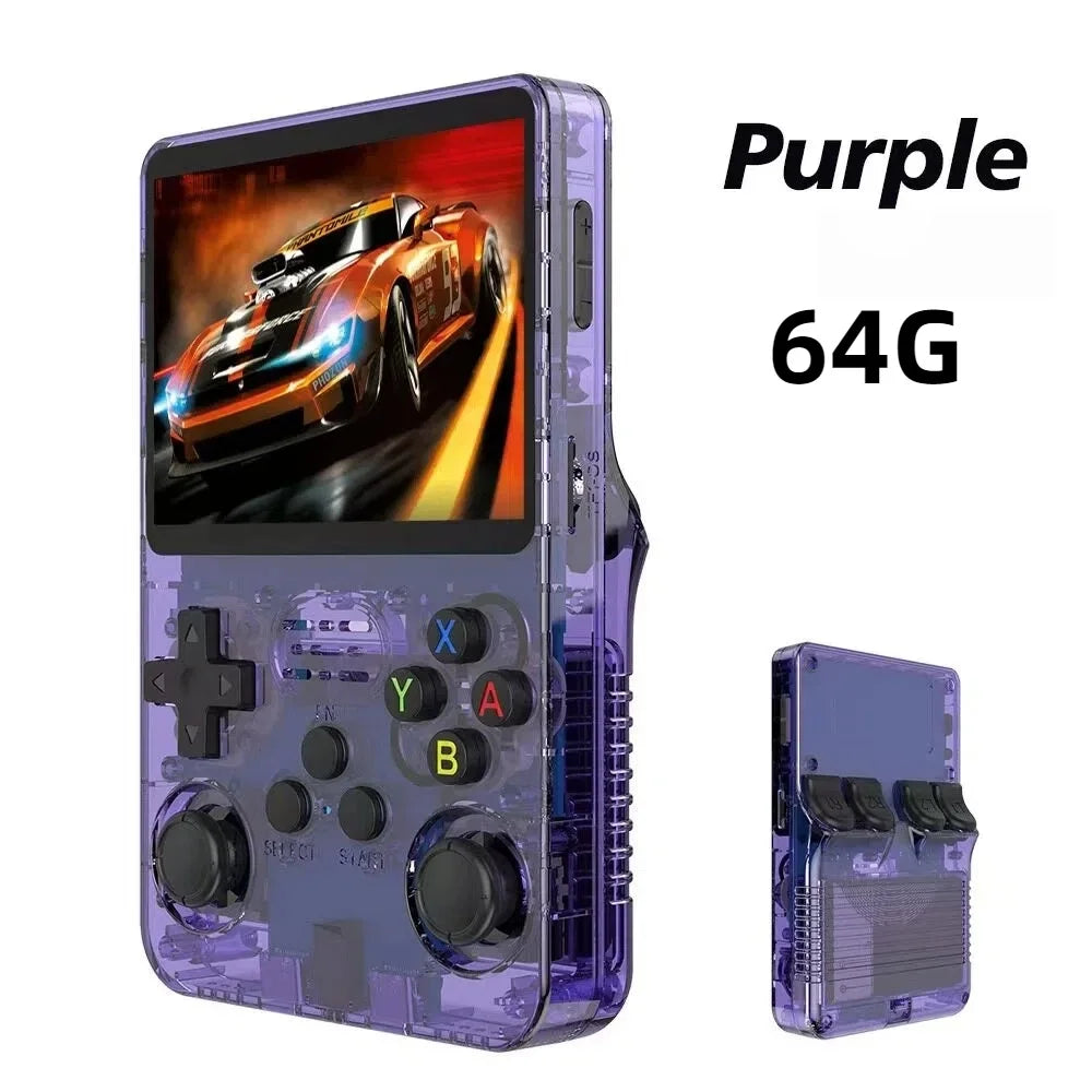 Open Source R36S Retro Handheld Game Console, Linux System, 3.5" IPS Screen, Portable Pocket Video Player, 64GB Preloaded Games