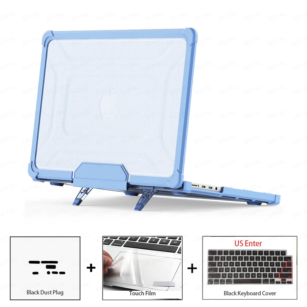 Laptop Case for MacBook Air 15 2025 Cover with Dustproof Plug & Touch Film & Keyboard Cover for MacBook Air Pro M1 M2 M3 M4 Case