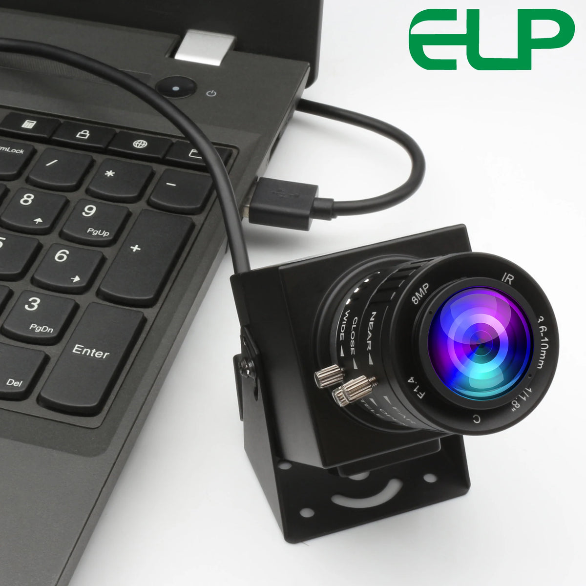 ELP 48MP USB Camera IMX586 8K CMOS UVC Mini USB Webcam Industrial Video Camera with 3.6-10mm Varifocal Zoom Lens