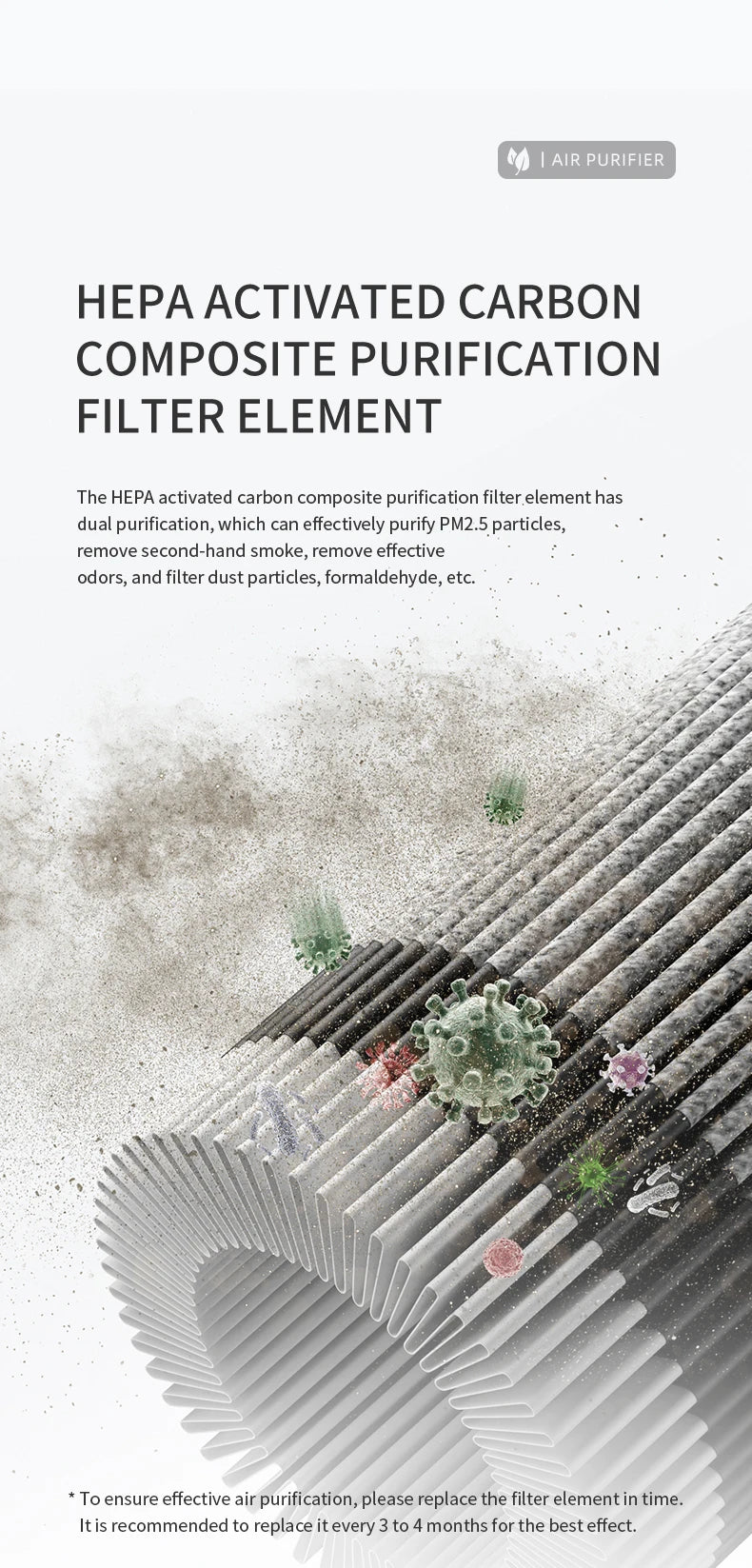 ZNLYRION Mini Desktop Air Purifier HEPA Activated Carbon Filter Negative Ion Blue Light Purification 2 Speed Wind Aroma Function Remove Formaldehyde Smoke Odor Dust