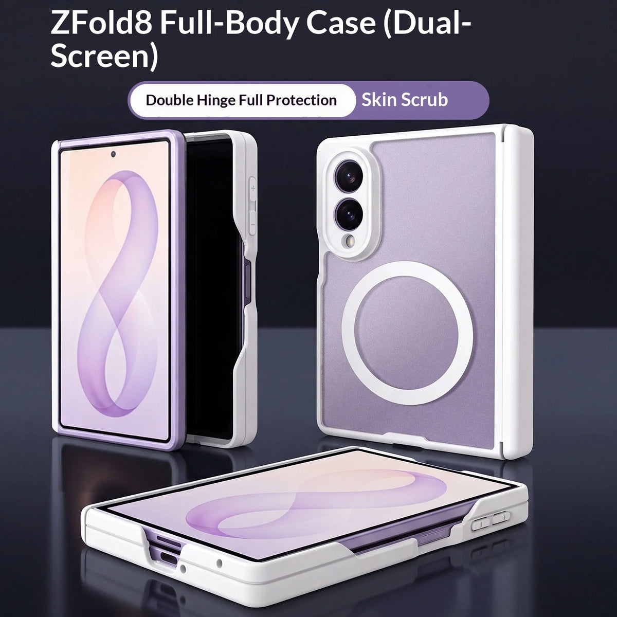 For Samsung Galaxy Z Fold 8 Case Translucent Hard For Magsafe Magnetic Hinge Protection Cover For Samsung Z Fold 8 Wide