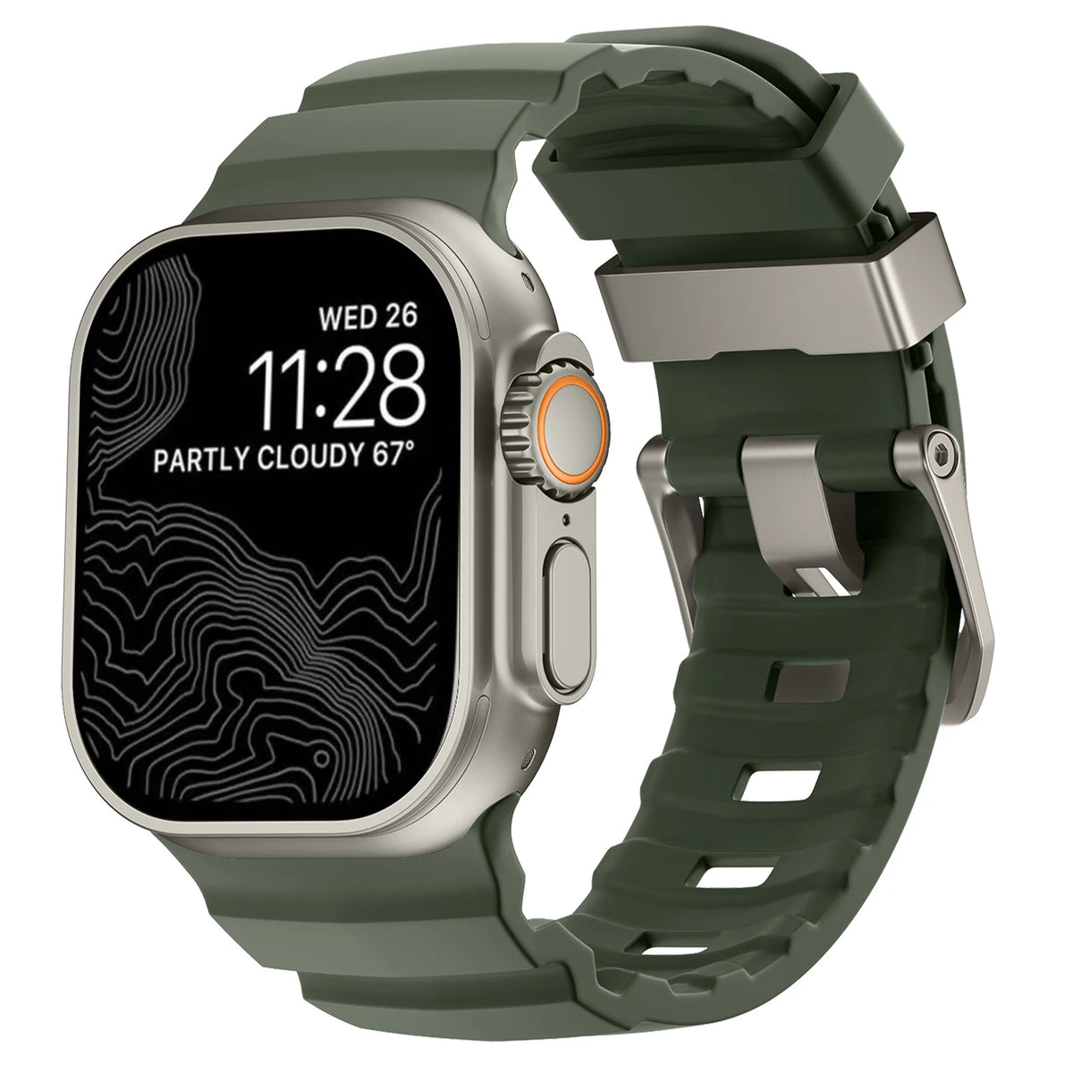 Sport Silicone Band For Apple Watch Ultra 2 10 9 8 7 6 SE 5 4 Titanium Metal Bracelet Strap For iWatch 42mm 44mm 45mm 46mm 49mm