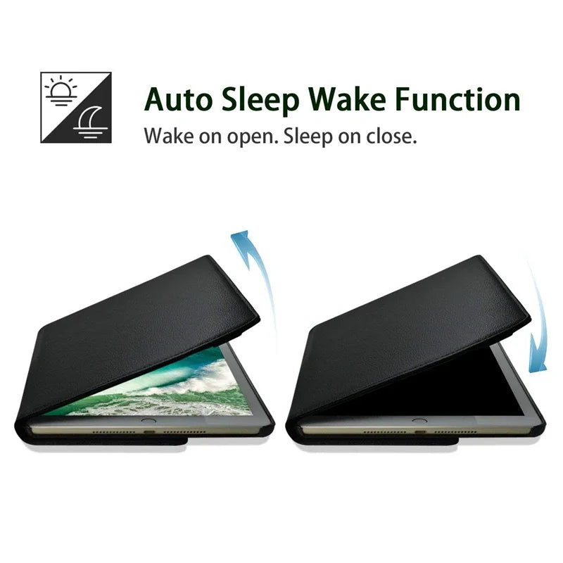 For iPad Pro 12.9 2018 2020 2021 2022 2015/2017 Smart Leather Case 360° Rotation and Sleep Wake Function Protective Shell