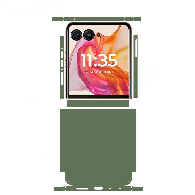 Colorful Anti-Scratch Phone Skin For Motorola Razr 60 50 Ultra Back + Hinge Decal Matte Film For Moto Razr 40 50 Decal Sticker