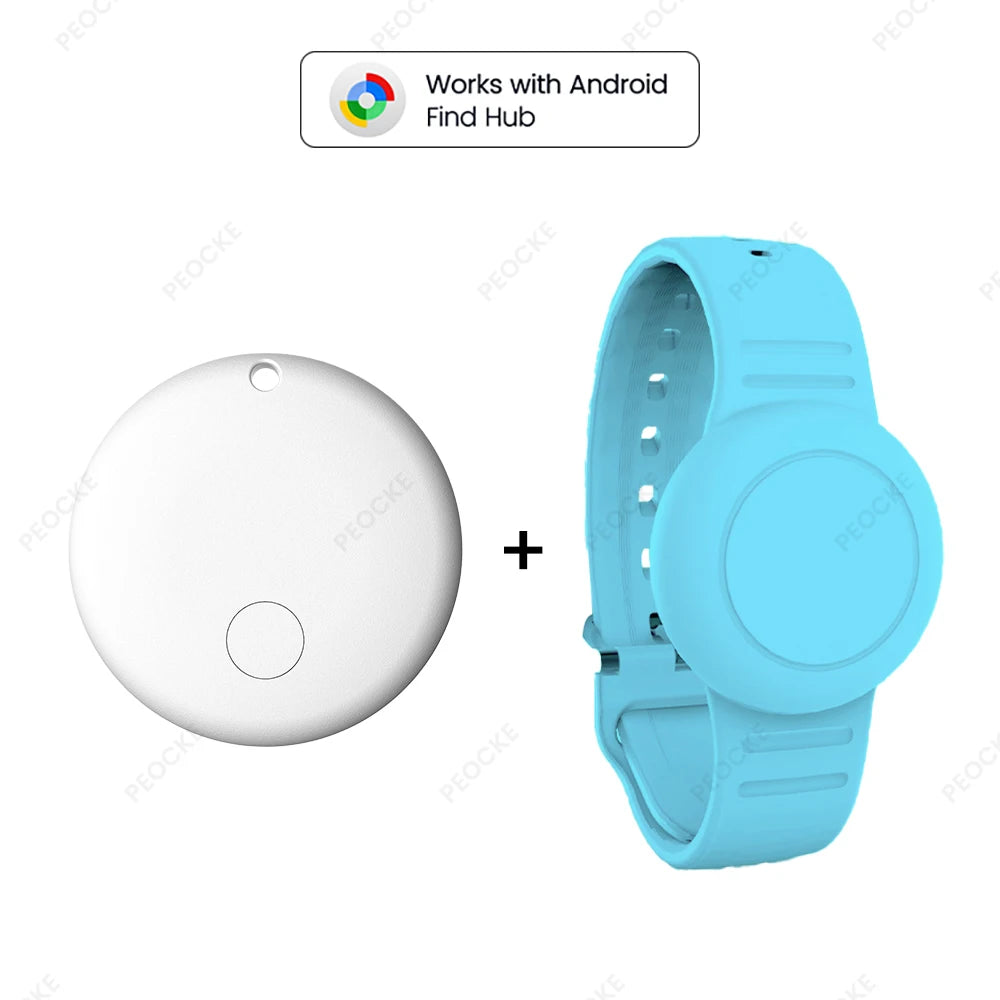 Smart Location Tag With Adjustable Silicone Wristband Works with Android Google Find Hub Anti-Lost GPS Tracker Bluetooth Locator
