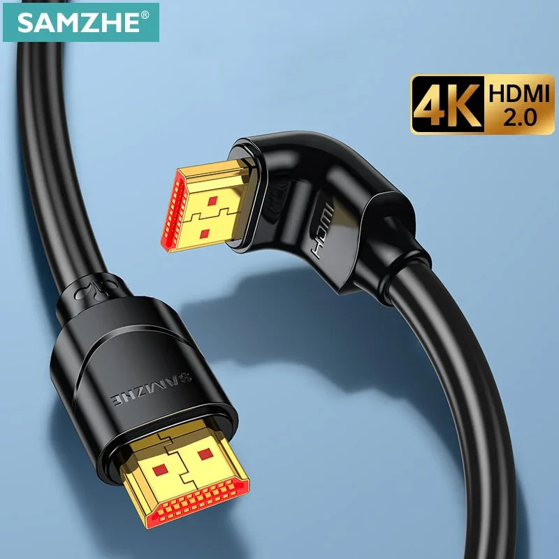 SAMZHE HDMI Cable Angle 4K 90/270 Degree HDMI Cord 2.0 High Speed 4K@60Hz HD 3D 1080P ARC Compatible for Xbox PS5 PC TV Laptop