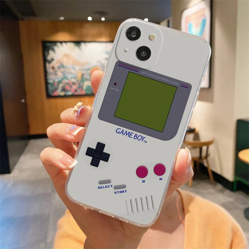 Gameboy Boy Game Model Phone Case For iPhone 17 16 15 11 12 14 13 Pro Max Mini X XS XR 7 Plus 17E Air Shockproof Silicone Cover
