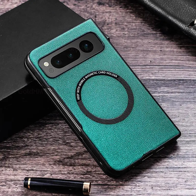 Capa For Google Pixel Fold For Magsafe Magsafing Leather Case For Pixel 8 Pro 7A 6A 5 7 6 8 Pro Flip Cover For Pixel Fold G9FPL