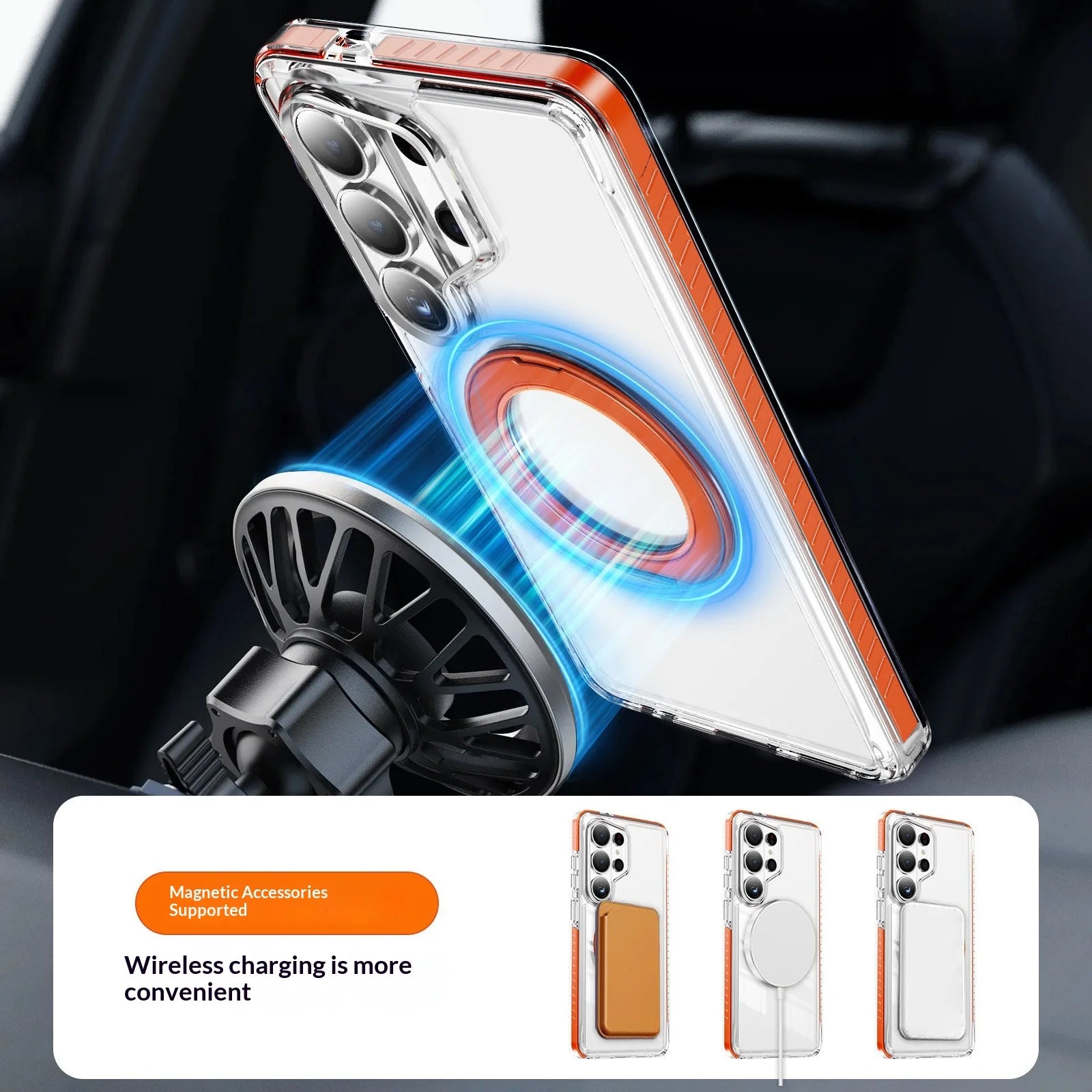 for S26Ultra S26+ For Magsafe 360°Rotation Stand Case For Samsung Galaxy S26 Ultra Plus S25 S24 Plus TPU Magnetic Charging Cover