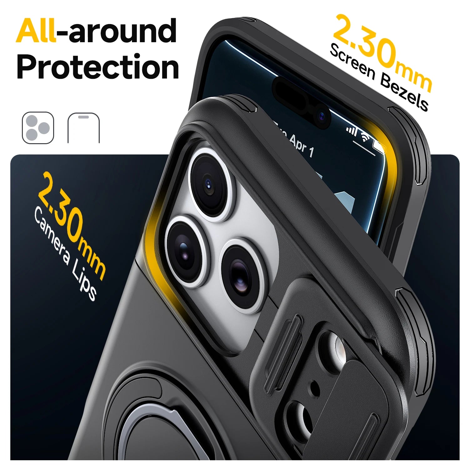 Protective Shockproof Lanyard Strap Case for Iphone 17 Pro Max Iphone17 Iphone17pro Card Slot Holder Kickstand Ring Cover