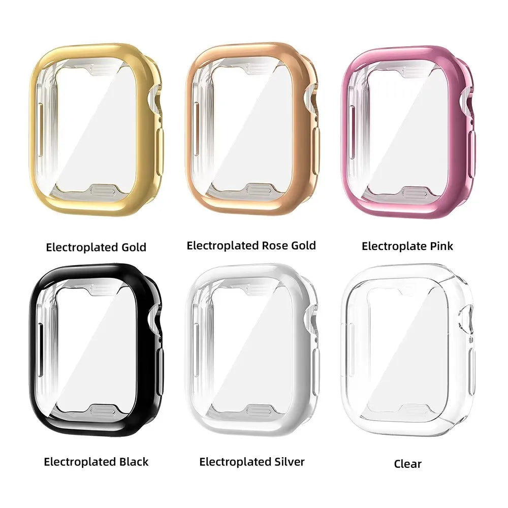 Protective Cover For Apple Watch 12 46mm 42mm Soft TPU Screen Protector bumper Cover Case iWatch Series 12 42/46mm Accessories