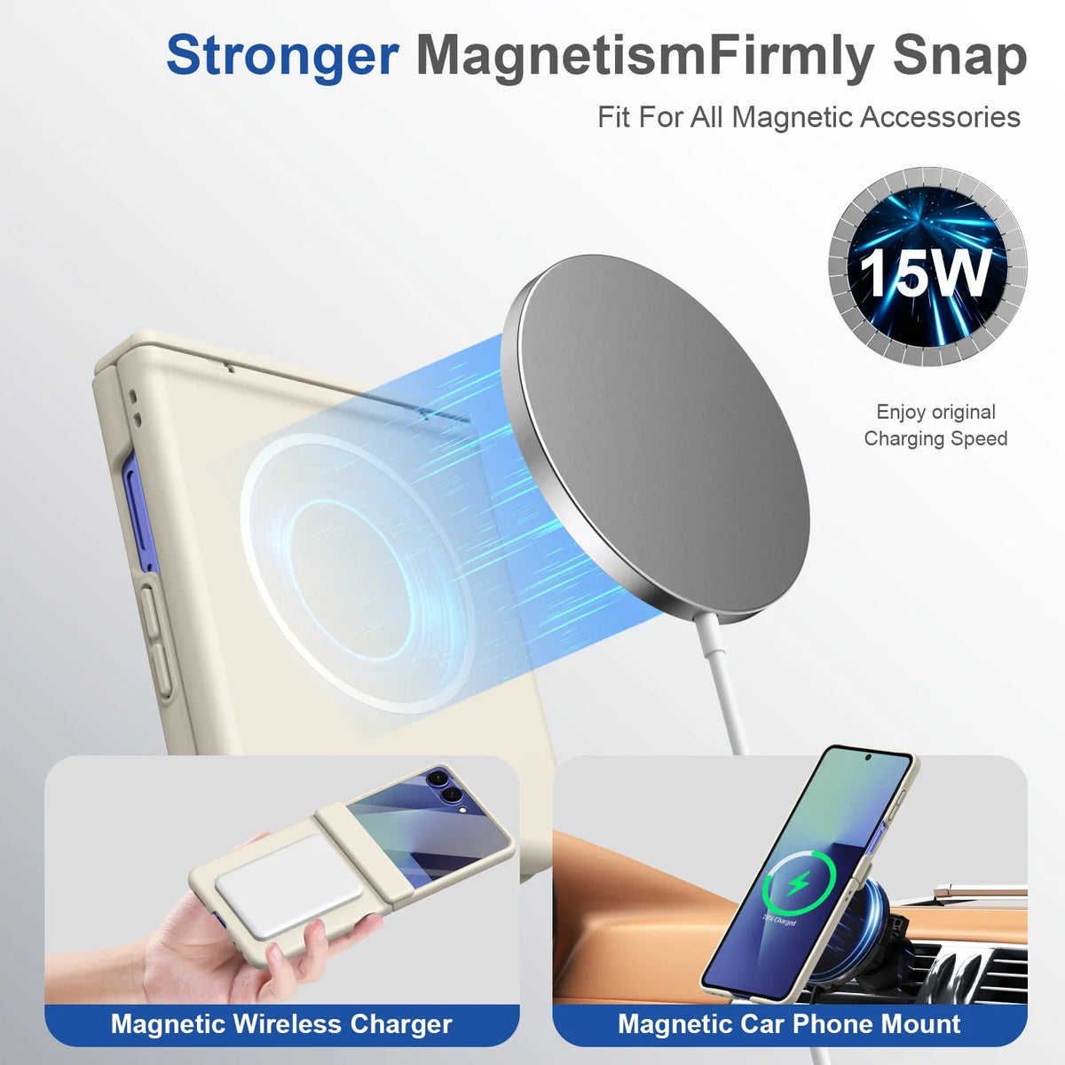 Hinge Protective Magnetic for Samsung Z Flip 8 7 FE 6 5 4 3 with Tempered Protective Film Phone Case for Samsung Galaxy Z Flip 8