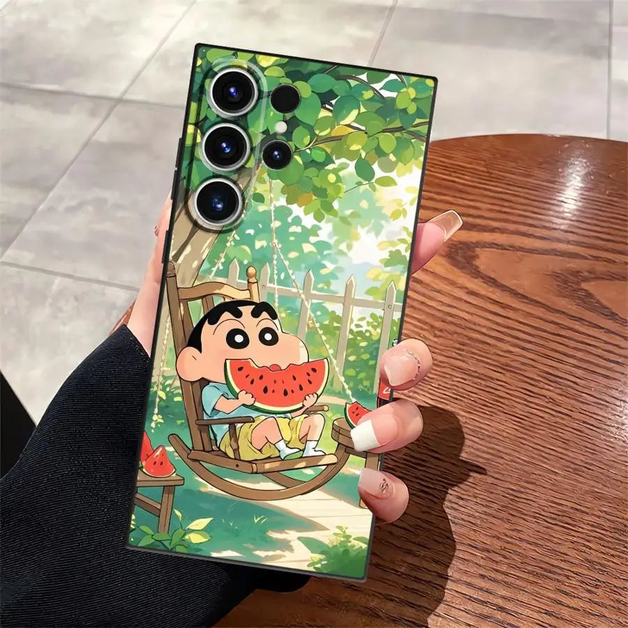 Cra-yons Shin-chans Funda Phone Cover Case for Samsung Galaxy S26 Ultra S10 S9 S21 FE S20 Ultra S23 S25 Plus S24 Note 20 8 9 10