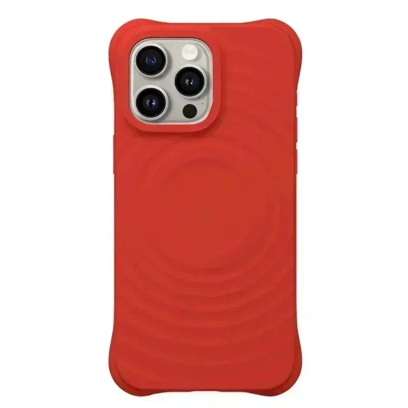 New Liquid Silicone Ripples Magnetic For MagSafe Phone case for iPhone 17 Air 16 15 14 13 Plus 17Pro Max Corrugated Soft Cover