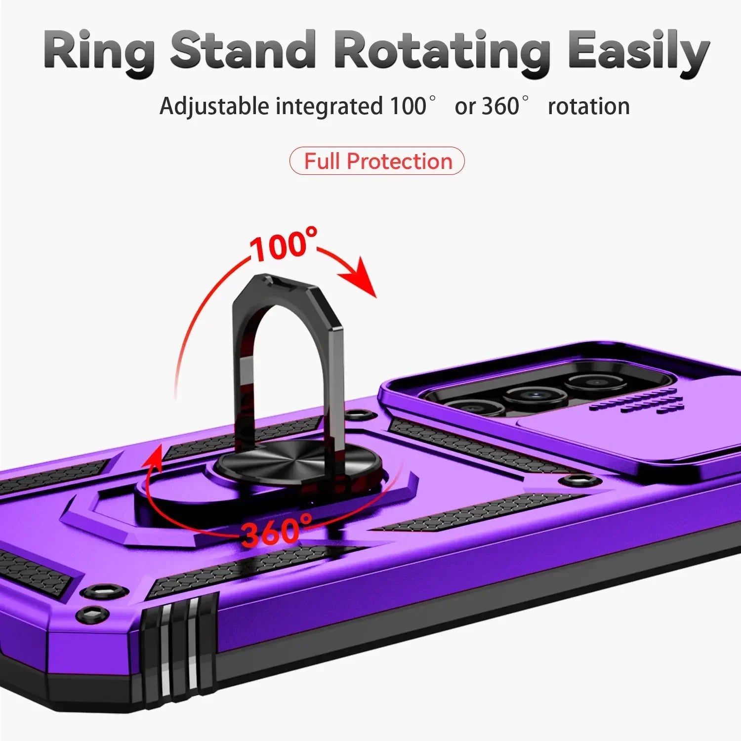 Shockproof Magnetic Ring Holder Case For Samsung Galaxy S24 S23 S22 S21 S20 Ultra Plus 23 FE Note20 Slide Camera Protetion Cover