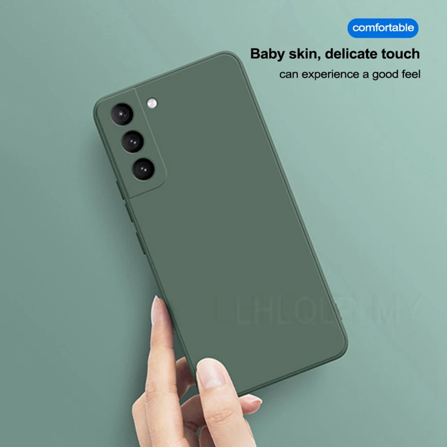 Square Liquid Silicone Soft Case For Samsung Galaxy S22 S21 S20 FE 5G S10 Plus Note 20 Ultra 10 Lite A22 A32 A52 A72 Full Cover