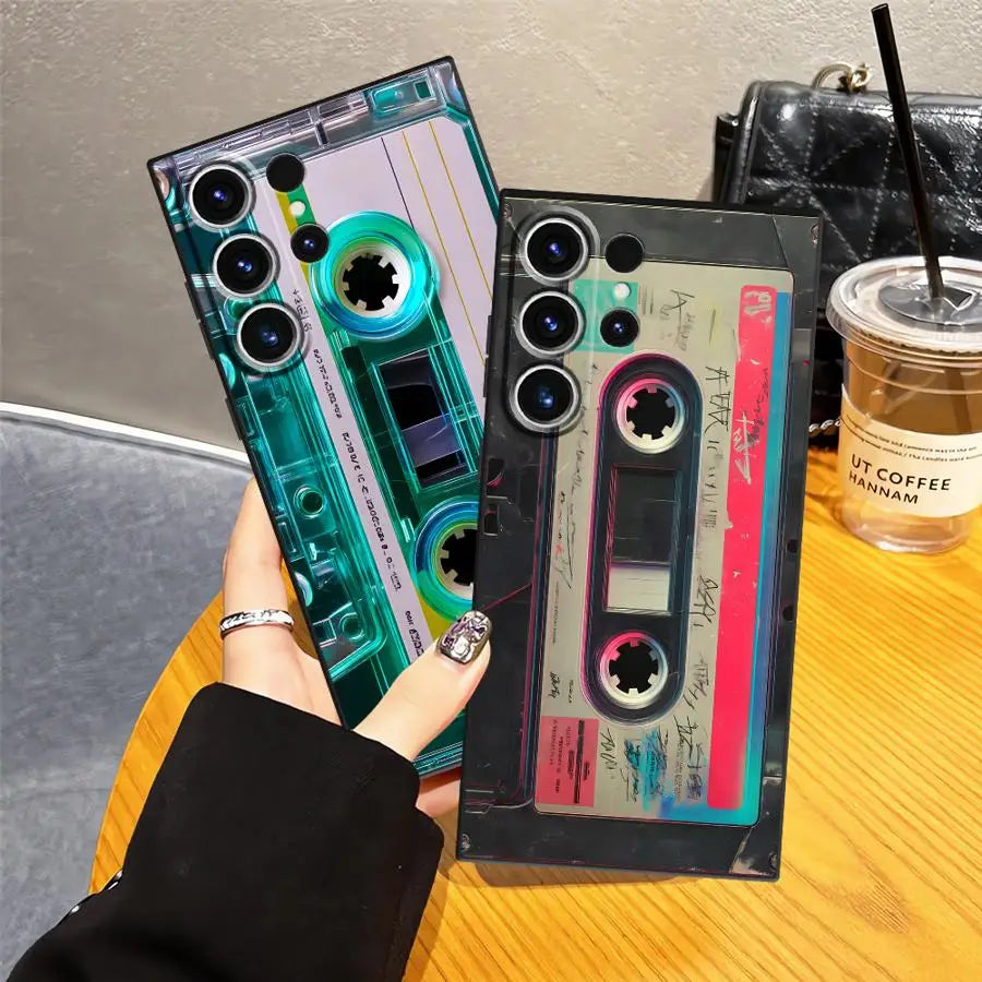 Unique Cassette Tape Creative Case for Samsung Galaxy S26 Ultra S23 Note 8 9 10 20 Ultra S9 S10 S24 Plus S25 Edge S21 FE S20