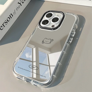 Simple Cartoon Cat Dog Pattern Mirror Phone Case For iPhone 17 Pro Max Case 7 8 15 14 16 Plus 13 12 11 Pro X XS XR 16E Air Cover
