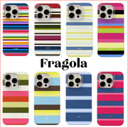 Fragola Korean Cross Stripes Phone Case for iPhone 17 16 15 14 13 12 11 Air Pro Max X XS XR XSMax 7 8 Plus Glossy Film Hard PC