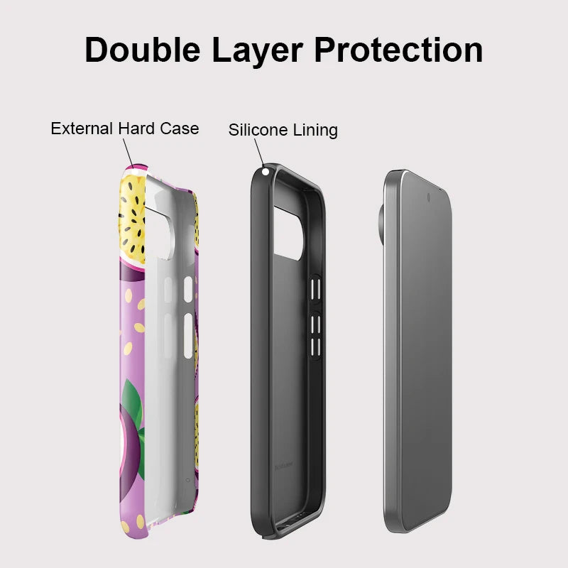 Fcicicase Acrylic Phone Case For Google Pixel 9 10 Pro XL 8 9 10 Pro 7A 8A 10A Matte Passion Fruit Pattern Shockproof Cover
