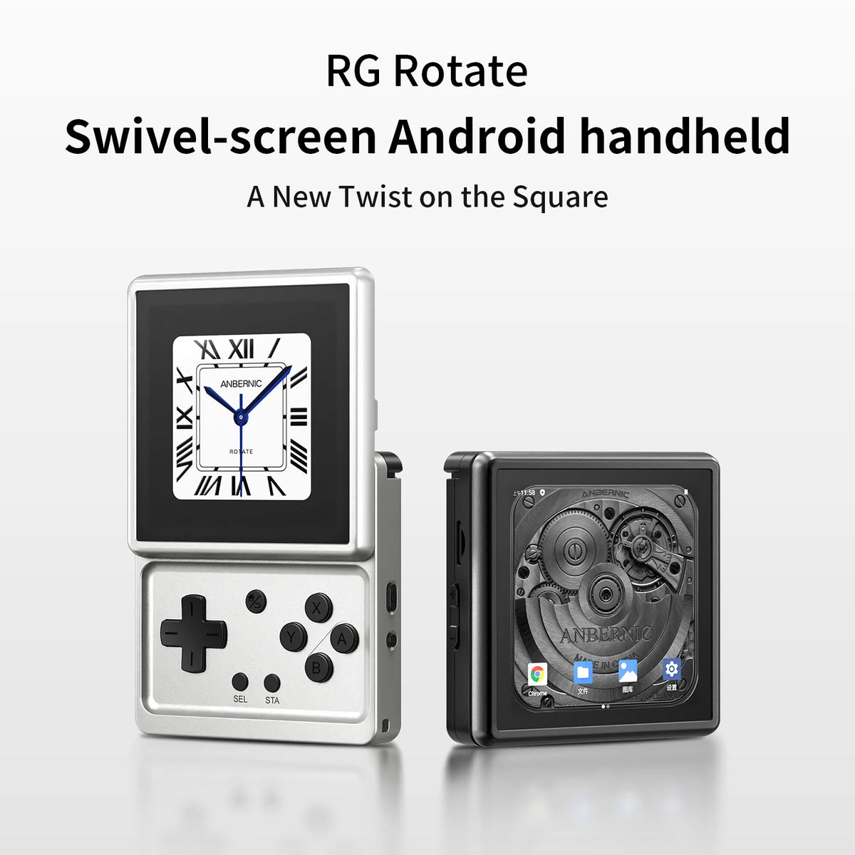 Anbernic RG Rotate Android Handheld Game Console 3.5" IPS 720×720 T618 Retro Gaming Emulator WiFi 3GB+32GB Portable Player