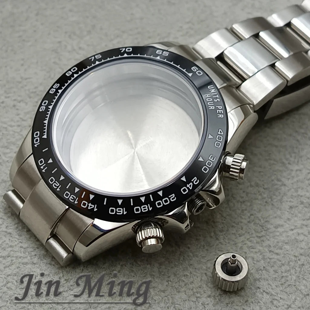 High Quality 40mm Suitable For VK63 VK63A Movement Sapphire Crystal Watch Accessories 904L Stainless Steel Waterproof WatchStrap